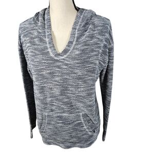 Ocean Drive Textured Knit Baja Beach Surf Hoodie, Navy/White, Small